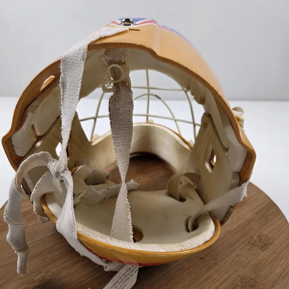 VTG 90S Cooper Full Face Goalie Helmet One Size Yellow Rink Hockey Mask Cage